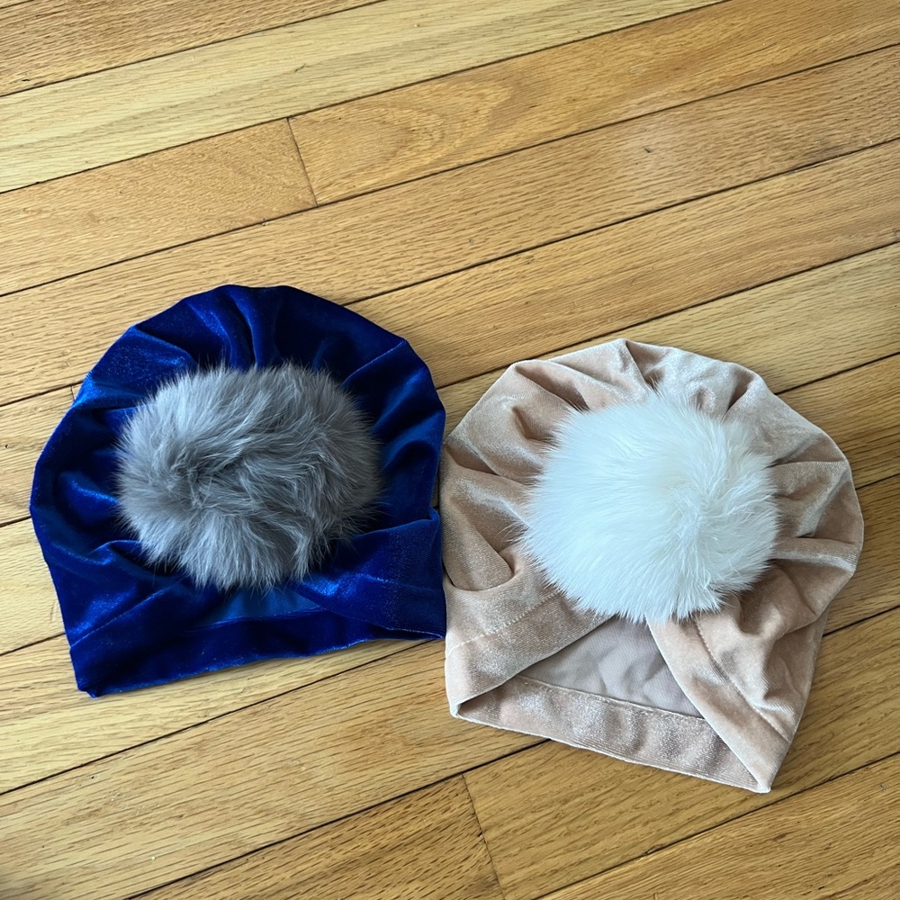 2 Two Baby Hats Twist Pom Pom Cap